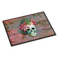 Jensendistributionservices Day of the Dead Skull Flowers Indoor or Outdoor Mat, 24 x 36 in. MI2550369